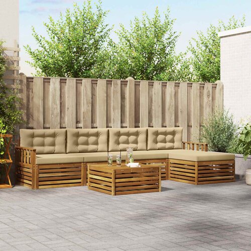  Set vanjskih sofa 6 kom. Prirodna i bež Cene