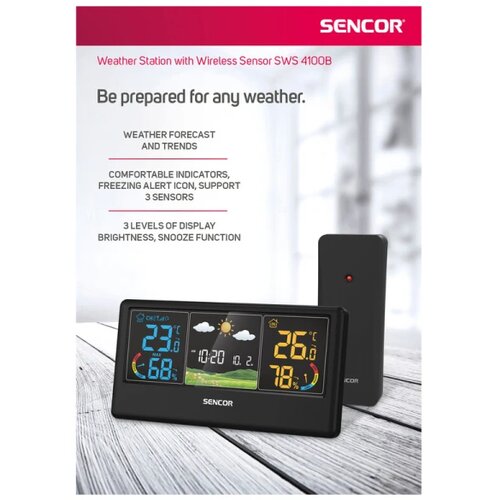 Sencor smart meteorolo&amp;scaron;ka stanica sws 4100 b crna Slike
