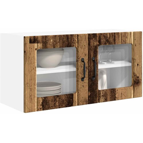  Zidni stakleni ormarić Staro drvo 80 x 31 x 40 cm Slike