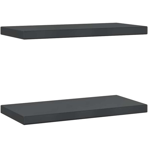  Zidne police 2 kom 50x23,5 cm crne nehrđajući čelik Slike