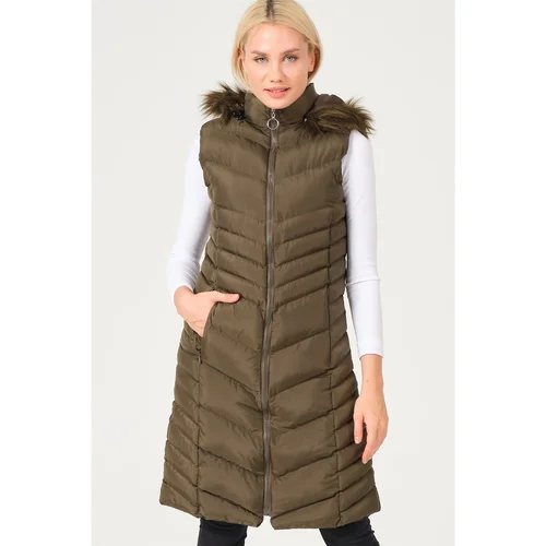 Dewberry Z6725 LADIES VEST-OUTDOOR KHAKI