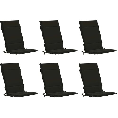  Jastuk za stolac s visokim naslonom GEMERT 6 kom. - Crna (poliester) 120 x 50 x 3 cm 6 Slike