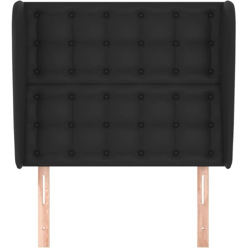  Uzglavlje s u&amp;scaron;ima crno 93x23x118/128 cm od umjetne kože Slike