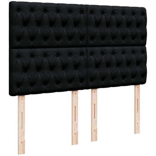 VidaXL Krevet s oprugama i madracem crni 160x200 cm od tkanine Slike