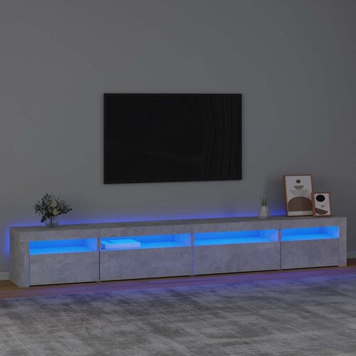 TV ormarić s LED svjetlima siva boja betona 270 x 35 x 40 cm Cene