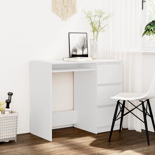  Radni stol bijeli 90 x 45 x 76 cm od iverice Slike