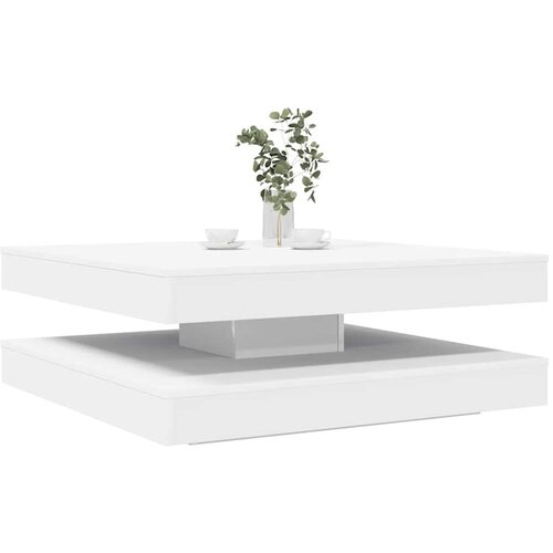 vidaXL Klubska mizica 360-stopinjsko vrtljiva bel 90x90x34,5 cm Cene