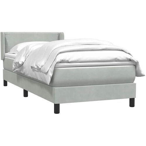 Box Spring krevet s madracem svijetlo sivi 80x220 cm samt Slike