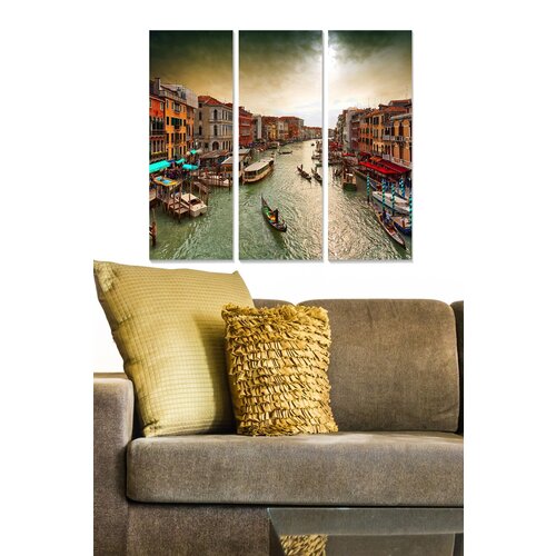 Wallity MDF104668634 multicolor decorative mdf painting (3 pieces) Cene