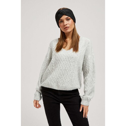 Marisse Gray V-Neck Sweater Cene