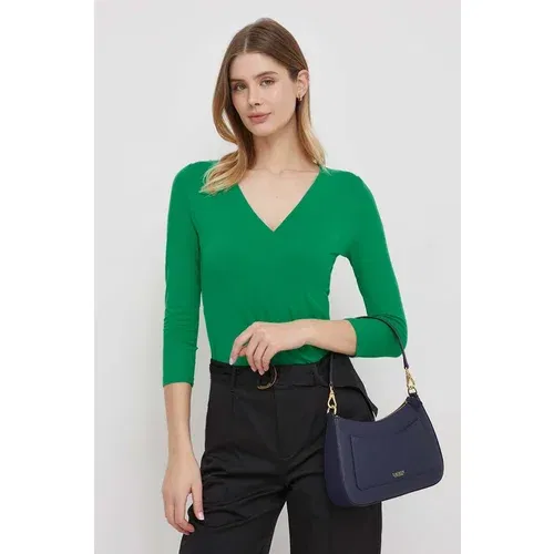 Polo Ralph Lauren Bluza za žene, boja: zelena, bez uzorka