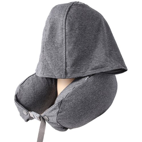 INF U-oblika potovalni vzglavnik z kapuco, mikroperle &amp;mdash; 360&amp;deg; opora vratu DarkGrey, (5000309270) Slike