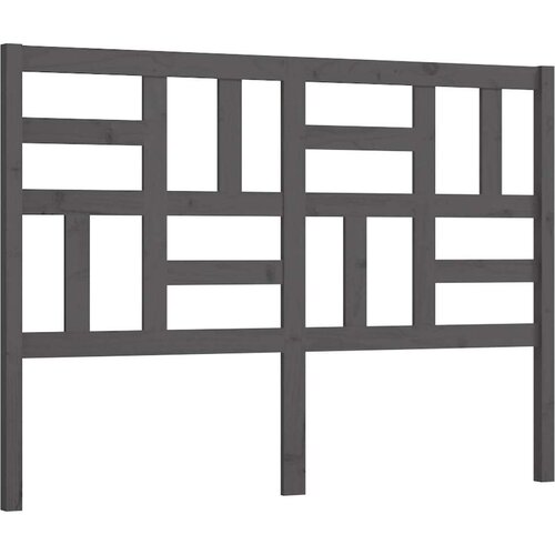 VidaXL uzglavlje za krevet sivo 126 x 4 x 104 cm od masivne borovine Slike