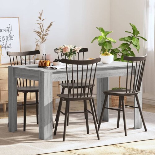 vidaXL Jedilna miza siva sonoma 140x74,5x76 cm konstruiran les Cene