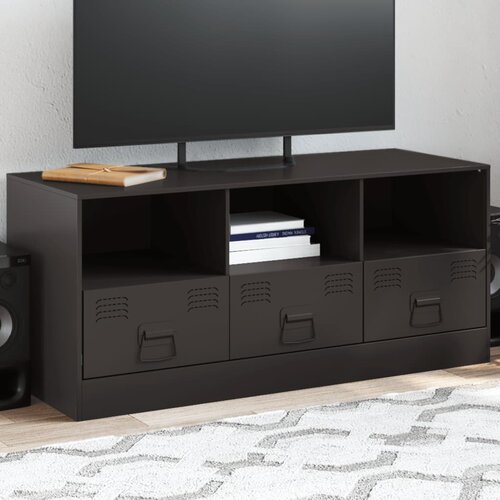  The Living Store TV omarica črna 99x39x44 cm jeklo - TV Omarica, (21508431) Cene