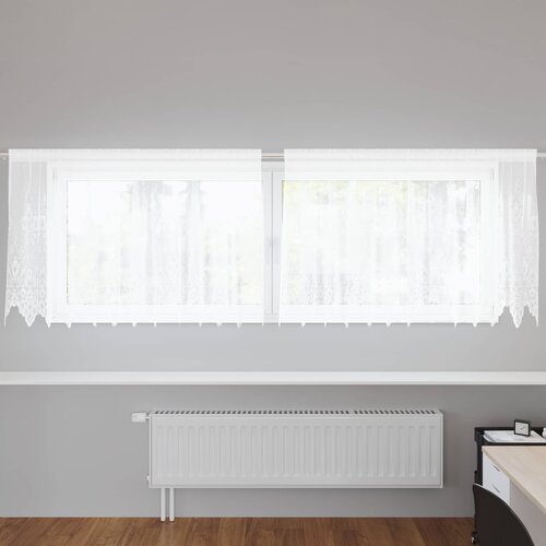  Čipkasta zavjesa sa zavjesama Bijelo 80 x 300 cm Poliester Cene