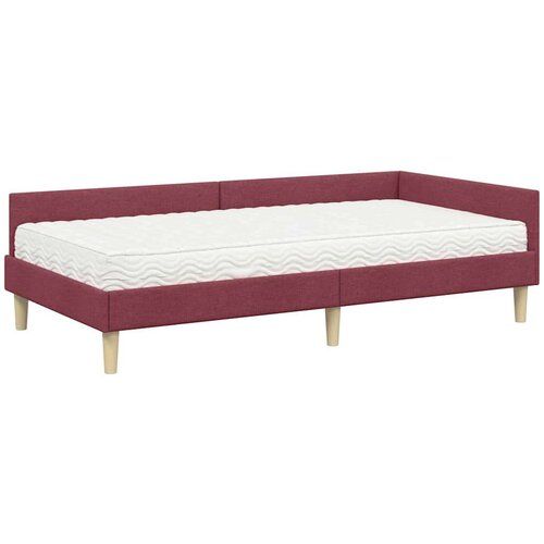  Kutni krevetni okvir s madracem Ostalo 2 pcs Siva tkanina Slike