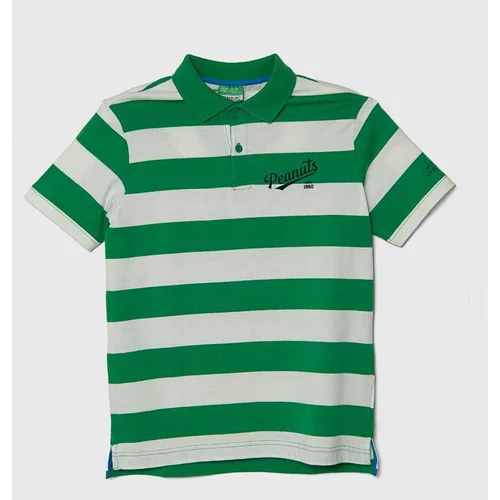 United Colors Of Benetton Pamučna polo majica x Snoopy boja: zelena, s uzorkom