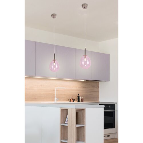 Candellux Vijolična LED viseča svetilka s steklenim senčilom Lukka &amp;ndash; Slike