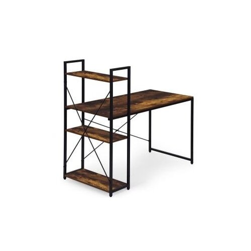 ModernHome TH-SD-7-16 &amp;ndash; Radni stol za računalo s 3 police, 120 &amp;times; 60 cm, loft dizajn, orah/crna Slike