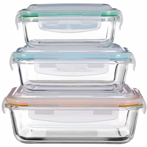 Premier Housewares Steklene/silikonske posode za shranjevanje živil v kompletu 3 ks Freska –