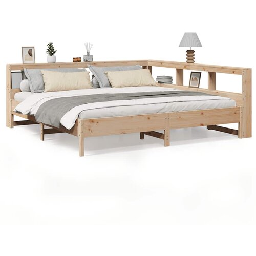 VidaXL Knjižna postelja brez vzmetnice 200x200 cm trdna borovina, (22067010) Slike