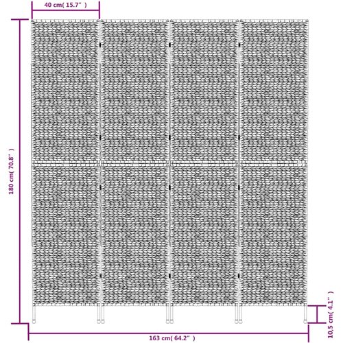  pregrada s 4 panela 163 x 180 cm od vodenog zumbula Slike