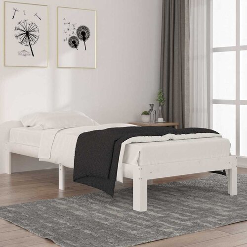  Okvir za krevet od masivne borovine bijeli 90 x 200 cm Cijene