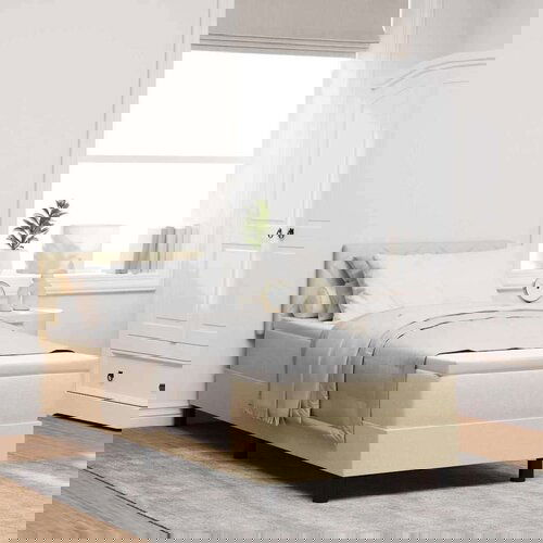 Box spring krevet s madracem Krema 80 x 200 cm tkanina Slike