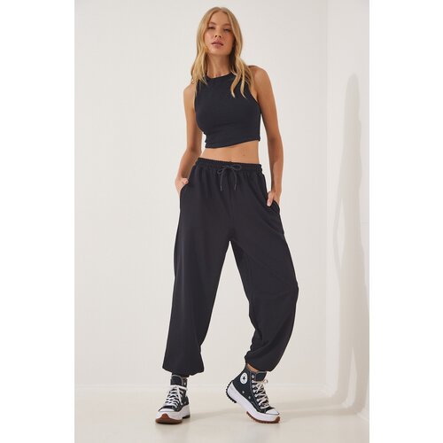  Women&amp;#039;s Black Wide Jogging Sweatpants Slike