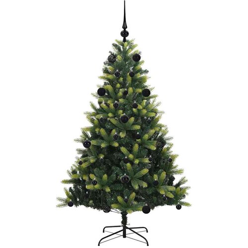  Umjetno božićno drvce s nogom Zelena 150 cm PVC i čelik Slike