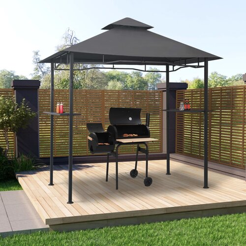 vidaXL Nadstrešnica za roštilj 240 x 150 x 255 cm antracit čelična Cijene