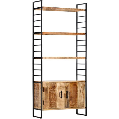 Furnova Knjižna omara 4-nadstropna 80x30x180 cm robusten mangov les, (21932712) Slike