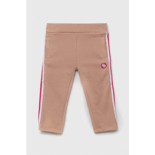 Guess Dječje pamučne hlače boja: ružičasta, s aplikacijom
