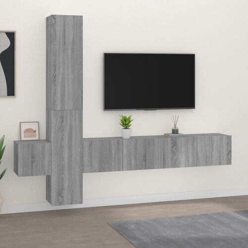 VidaXL Komplet TV omaric 5-delni siva sonoma inženirski les Slike