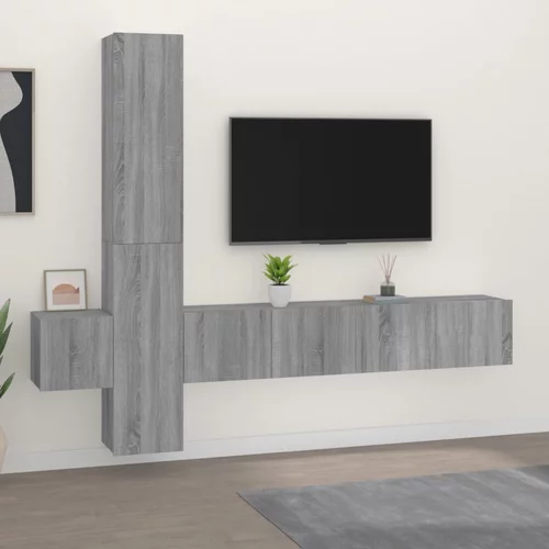 vidaXL Komplet TV omaric 5-delni siva sonoma inženirski les