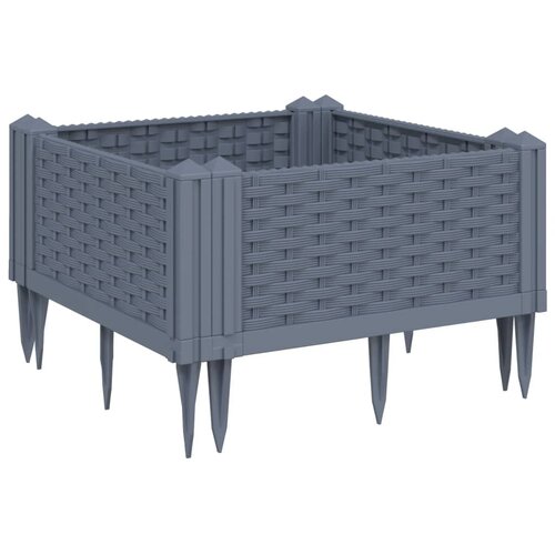 Maison Chic Cvetlično korito - Cvetlični Lonec z zatiči sivo 42,5x42,5x28,5 cm PP, (21789823) Cene