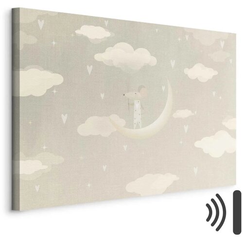  Slika - Little Conqueror - A Mouse in Heart Pajamas on the Moon Among Clouds 60x40 Akustična Cene