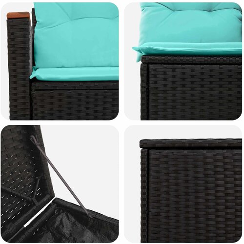  Set sofe 7 kom. Crna i Plava 123 x 62 x 69 cm Slike