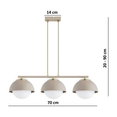  Brilagi - Visilica na sajli 3xE27/60W/230V bež/zlatna Slike