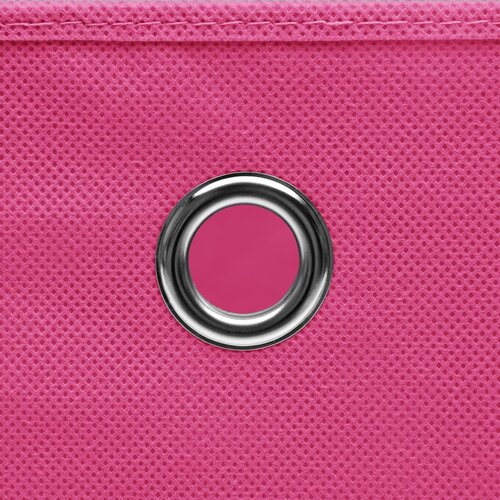  Kutije za pohranu s poklopcima 4 kom roze 32x32x32 cm tkanina Slike