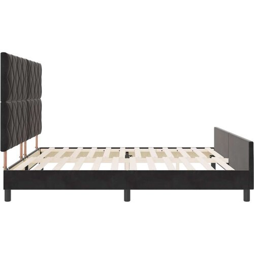 VidaXL Crni Bar&amp;scaron;unasti Krevet s Okvirom 200x200 cm Slike