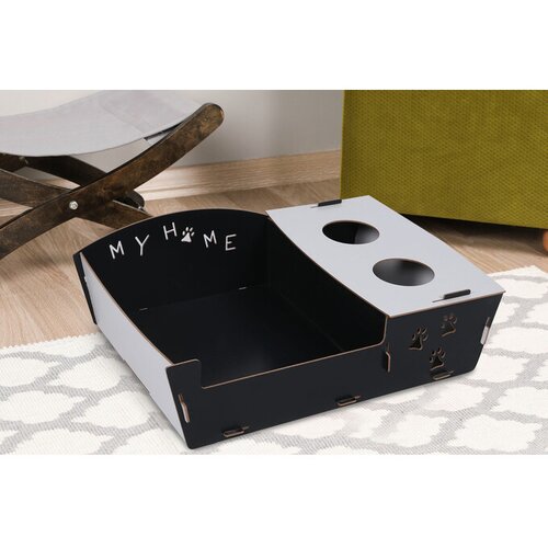Aberto Design Krevet za mačke, MDF, 60x40x15 cm, Cno-beli Cijene