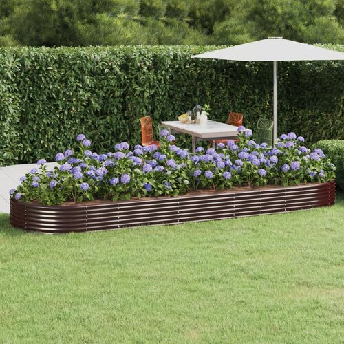 vidaXL Visoka greda iz pra&scaron;no premazanega jekla 450x140x36 cm rjava Cene