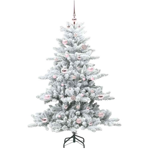  Umjetno božićno drvce s nogom Bijelo 150 cm PVC i čelik Slike