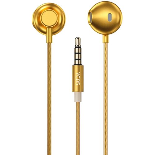 Oem Wekome, Žične slušalke Jack 3,5 mm serije YC05 Sakin 1.2m, Zlata, (5000228701) Cene