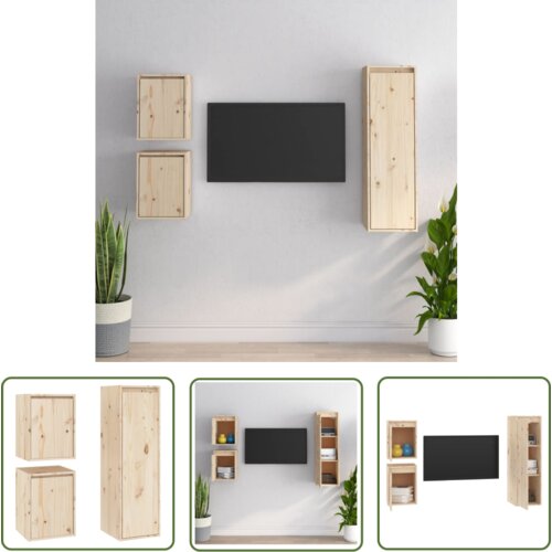 The Living Store TV omarica 3 kosi trdna borovina - TV Omarica, (21738251) Cene