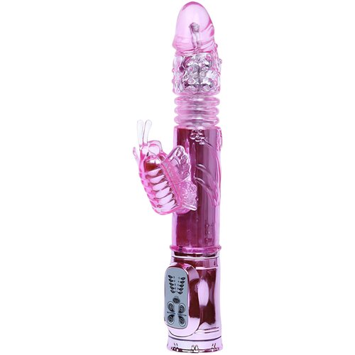 Baile Pretty Love - vibrator z metuljčkom in stimulatorjem za klitoris (roza) Cene