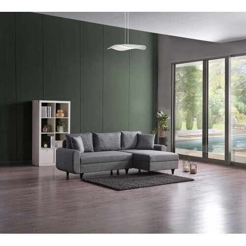 Atelier Del Sofa Kutna sofa na razvlačenje Flavia, 230x72x125 cm, Tamno siva Cene