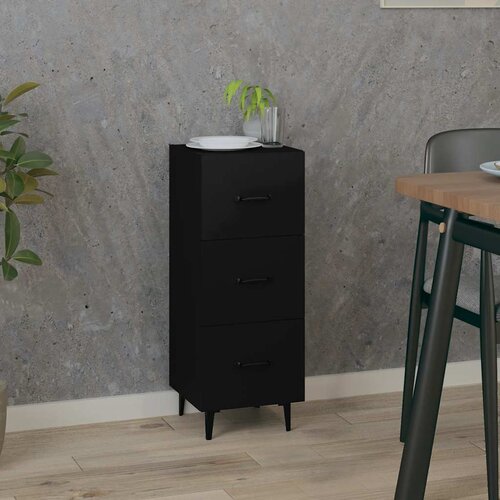  Komoda crna 34,5 x 34 x 90 cm od konstruiranog drva Cijene